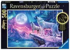 Puzzle 500 p Star Line - Loups sous les lumières du Nord - Image 1 - Cliquer pour agrandir