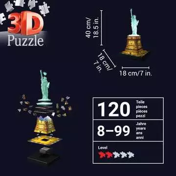 Puzzle 3D Statue de la Liberté illuminée Puzzle 3D;Puzzles 3D Objets iconiques - Image 8 - Ravensburger
