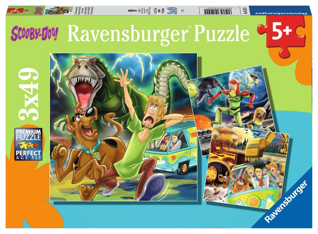 Puzzles 3x49 p - Les aventures de Scooby-Doo, Puzzle enfant, Puzzle, Produits