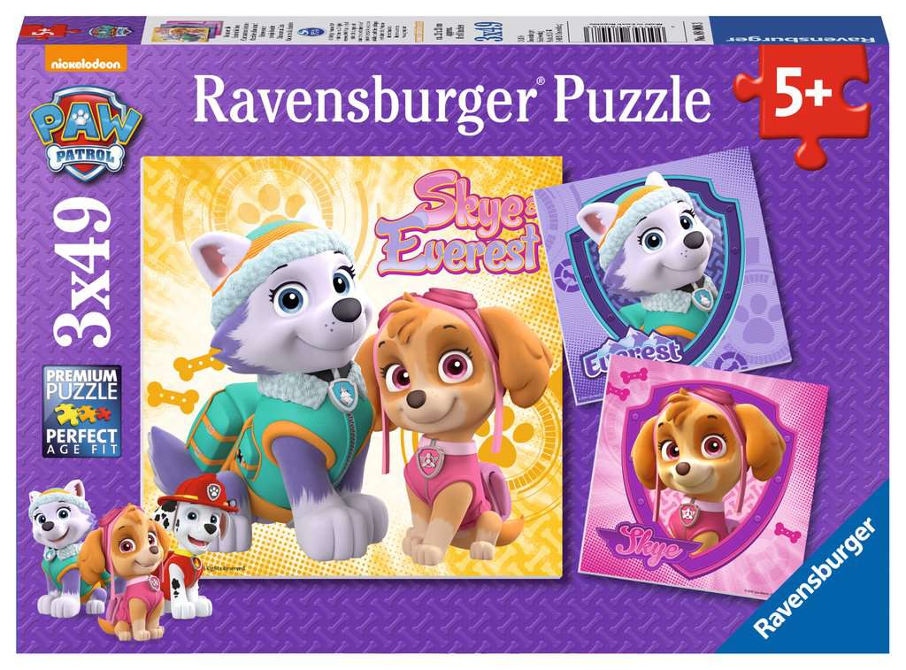 Ravensburger - puzzle enfant - puzzles 3x49 p - chase, marcus et
