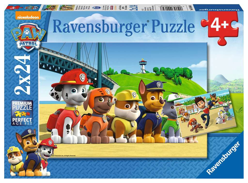 2 Puzzles - Pat' Patrouille Ravensburger-09064 24 pièces Puzzles