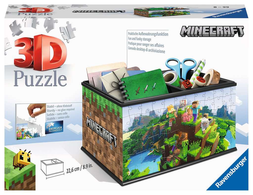 Puzzle 3D Boite de rangement - Minecraft, Puzzles 3D Objets à fonction, Puzzle 3D, Produits