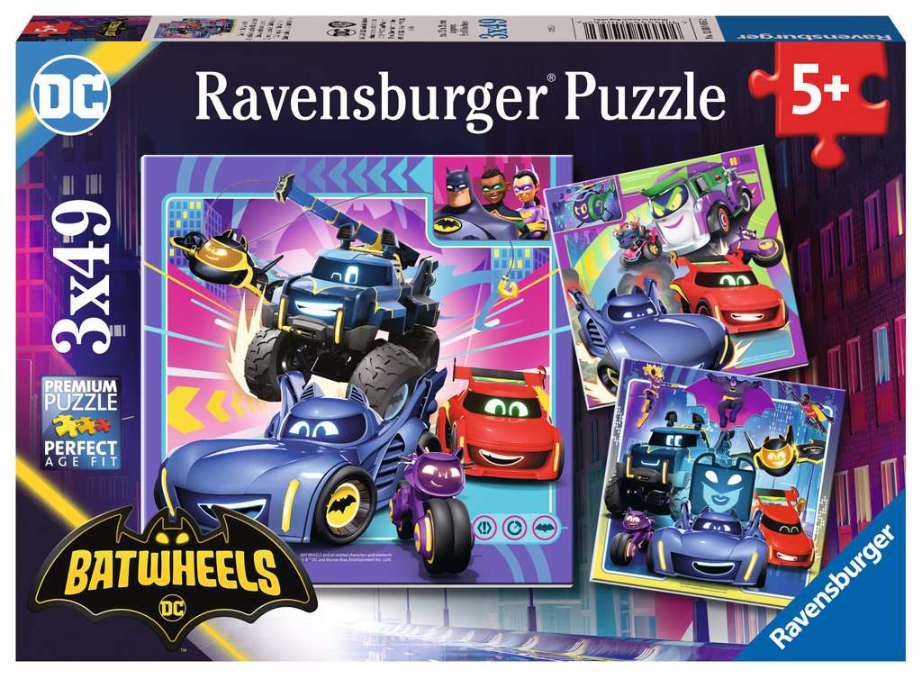 Puzzles 3x49 p - Appel à tous les Batwheels !, Puzzle enfant, Puzzle, Produits