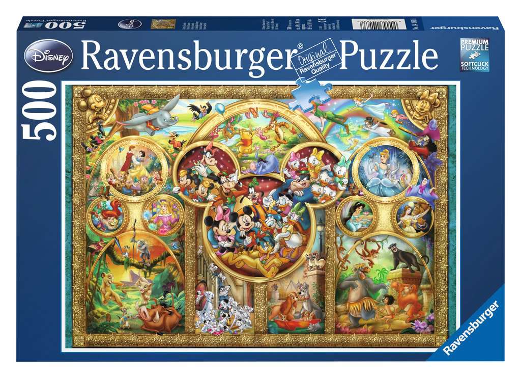 Ravensburger - 2 x Puzzle 500 pièces - Films et personnages de Disney -  80558 - Pour adultes et enfants dès 12 ans - Premium Puzzle de qualité