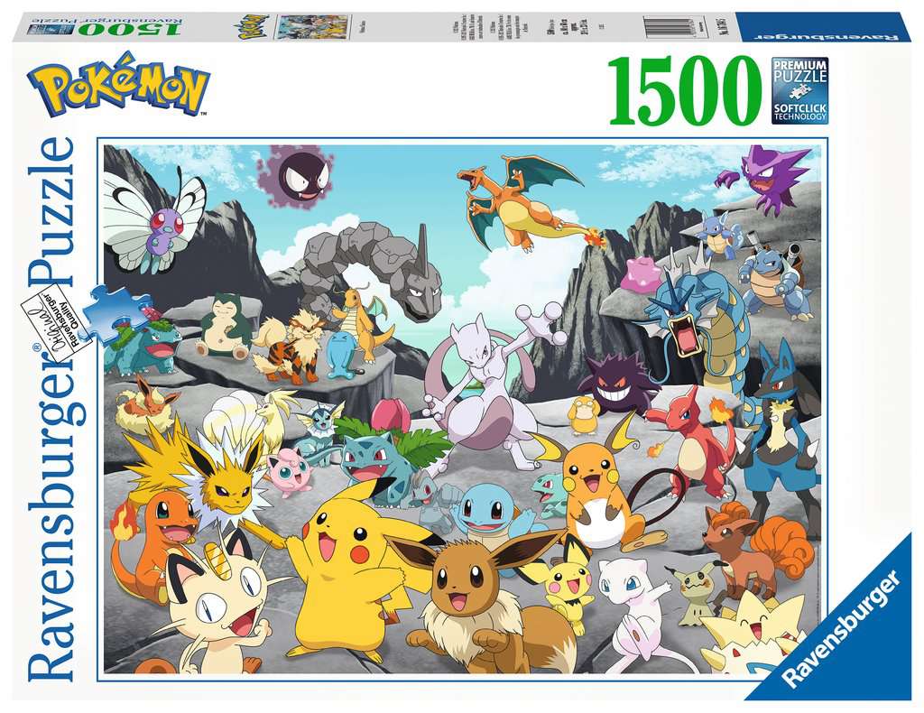 Puzzle 1500 p - Pokémon Classics, Puzzle adulte, Puzzle, Produits