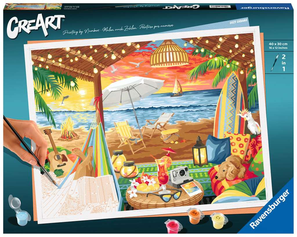 CreArt - 30x40 cm - Cozy Cabana, Peinture - Numéro d'art, Loisirs  créatifs, Produits
