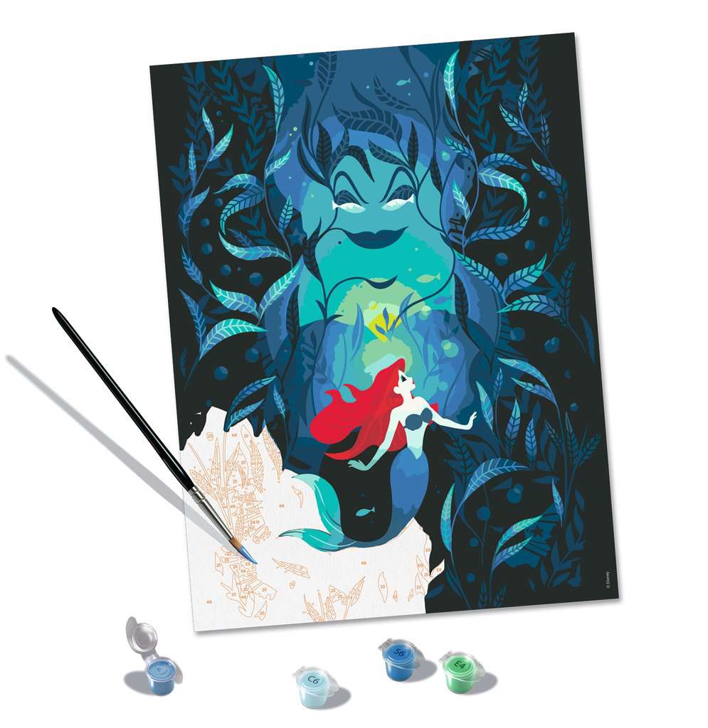CreArt 30x40cm Ariel et Ursula Disney Princess, Peinture - Numéro d'art, Loisirs créatifs, Produits