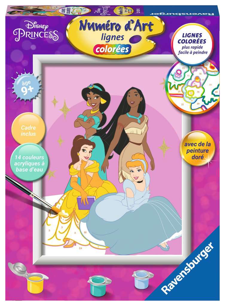Numéro d'Art - 18x24cm - Princesses Disney, Peinture - Numéro d'art, Loisirs créatifs, Produits