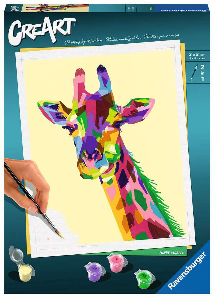 CreArt - 24x30 cm - girafe, Peinture - Numéro d'art
