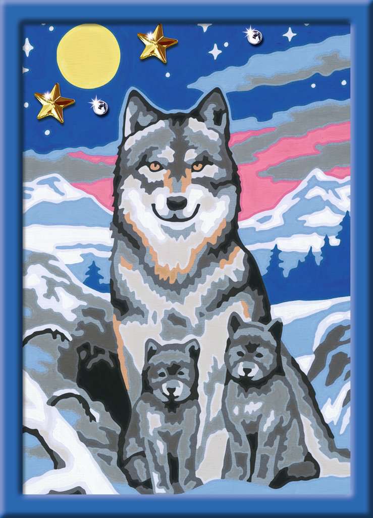 Numéro d'art - petit - Famille de loups au meilleur prix