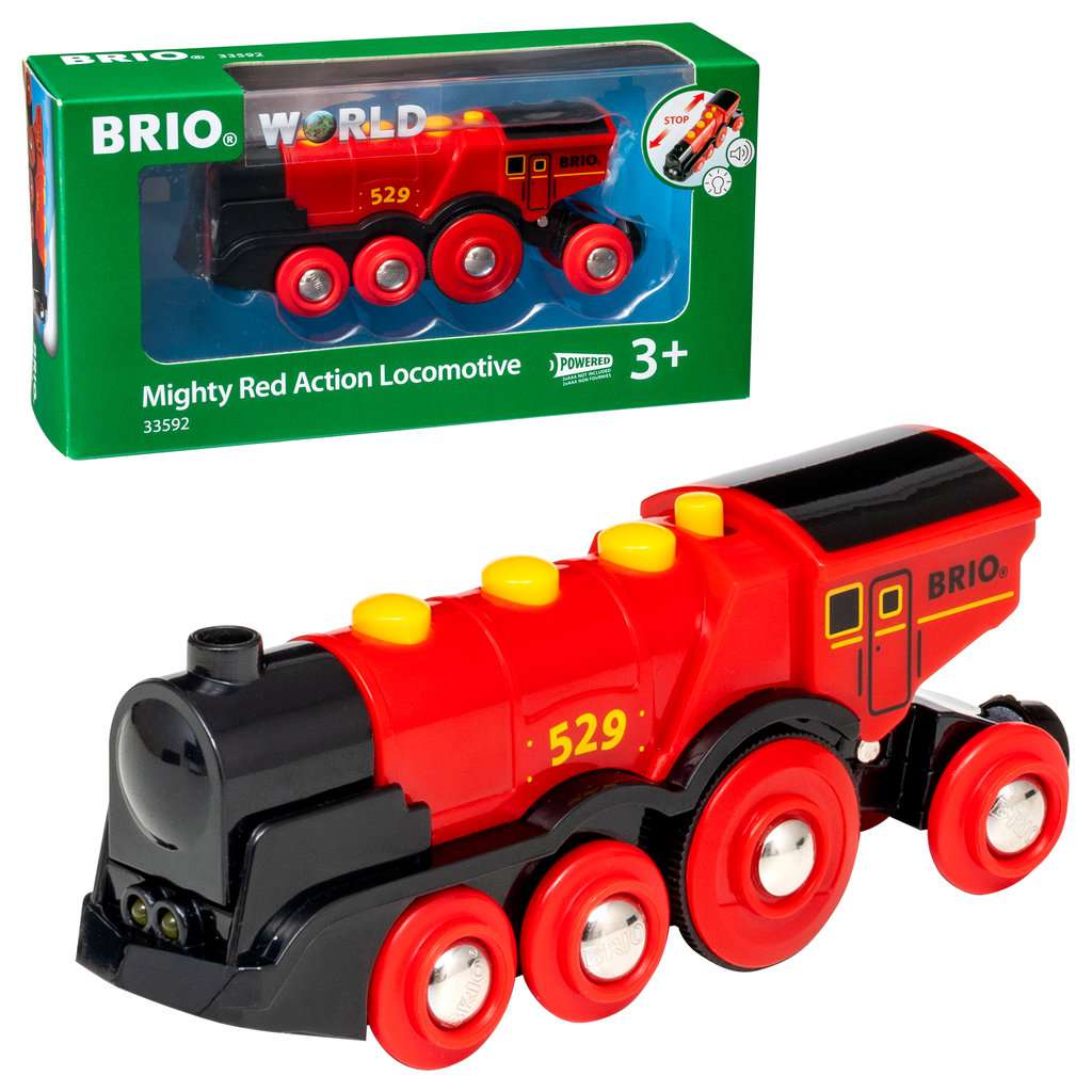 Locomotive rouge puissante à piles - Un jeu Brio - BCD JEUX