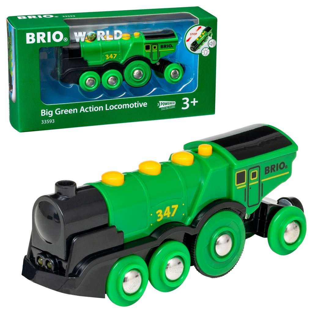 Grande locomotive à piles BRIO. Une locomotive verte
