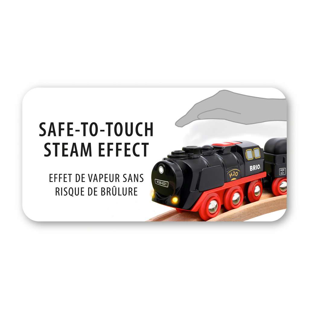 Brio 7312350360172 - circuit locomotive a piles a vapeur, jouets en bois