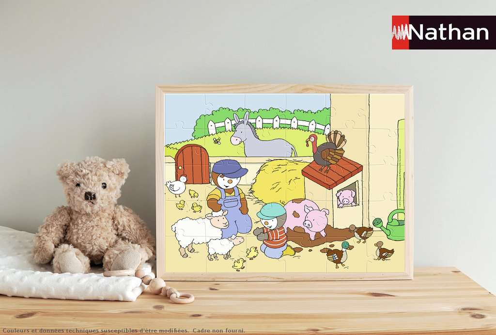 Nathan - Puzzle Enfant - 30 pièces - T'choupi à la ferme - Fille ou garçon  dès 4 ans - Puzzle de qualité supérieure - Carton épais et résistant 