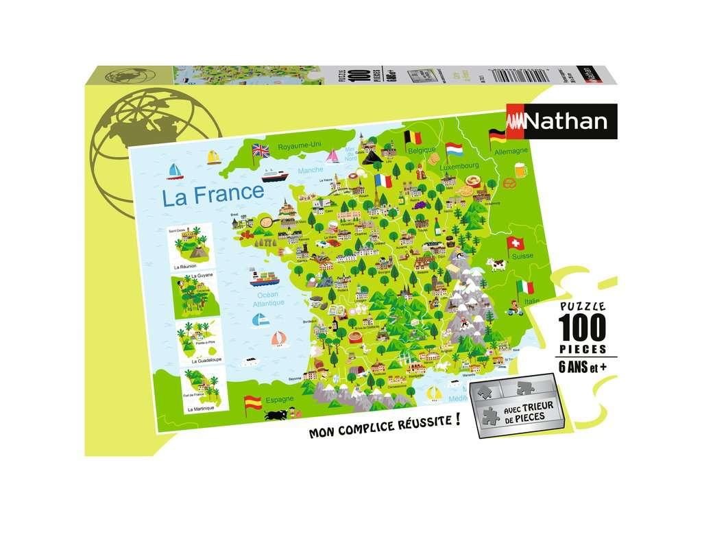 Nathan puzzle 100 p - Carte de France, Puzzle enfant