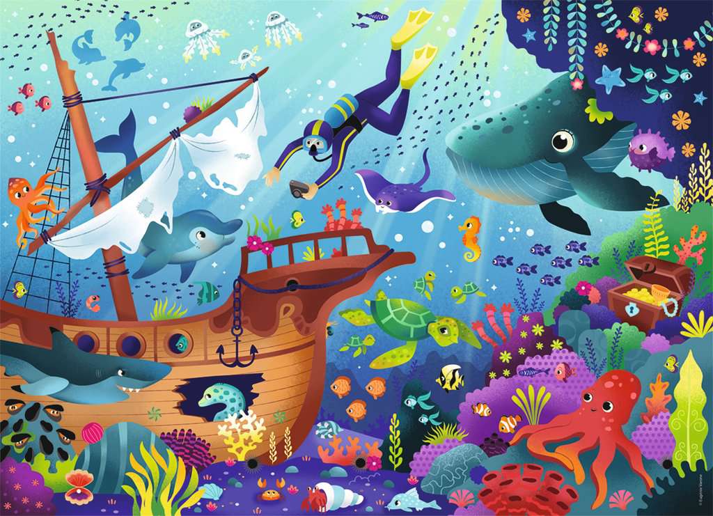 Nathan puzzle 100 p - Le monde sous-marin, Puzzle enfant