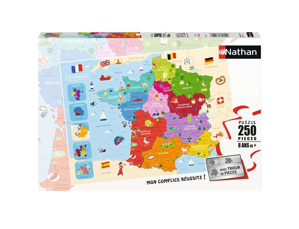 Nathan - Puzzle Enfant - Puzzle 250 p - Carte du monde - Dès 8 ans