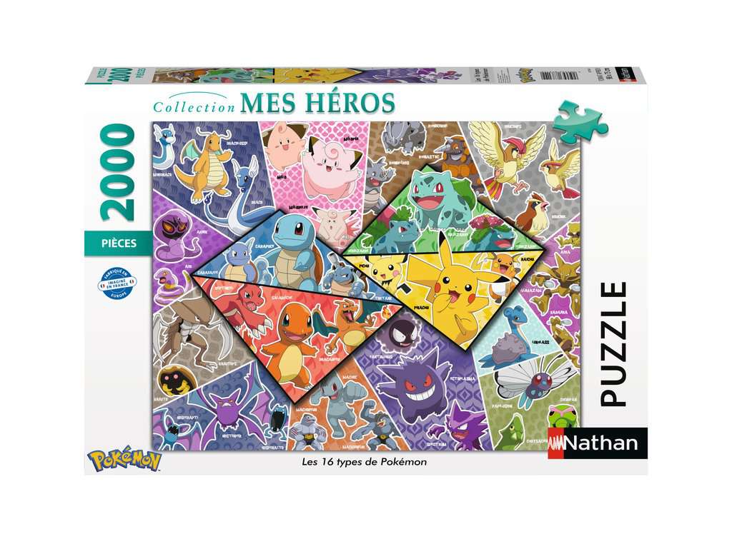 Nathan puzzle 2000 p - Les 16 types de Pokémon