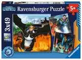 Puzzles 3x49 p - Dragons : les neuf royaumes Puzzle;Puzzle enfant - Ravensburger