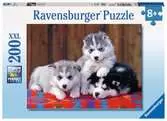 Puzzle 200 p XXL - Mignons Huskies Puzzle;Puzzle enfant - Ravensburger