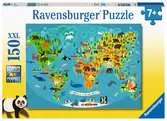 Puzzle 150 p XXL - La carte du monde des animaux Puzzle;Puzzle enfant - Ravensburger