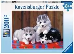 Puzzle 200 p XXL - Mignons Huskies - Image 1 - Cliquer pour agrandir