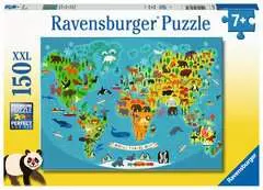 Puzzle 150 p XXL - La carte du monde des animaux - Image 1 - Cliquer pour agrandir