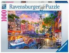 Puzzle 1000 p - Coucher de soleil sur Amsterdam - Image 1 - Cliquer pour agrandir