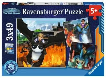 Puzzles 3x49 p - Dragons : les neuf royaumes Puzzle;Puzzle enfant - Image 1 - Ravensburger