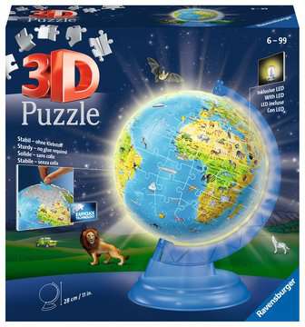 Puzzle 3D Globe illuminé 180 p, Puzzles 3D Objets à fonction, Puzzle 3D, Produits