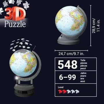 Puzzle 3D Ball éducatif - Globe terrestre lumineux - Ravensburger - 540  pièces - A partir de 10 ans blanc - Ravensburger