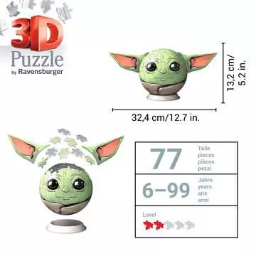 Puzzle 3D Ball 72 p - Star Wars The Mandalorian Grogu Puzzle 3D;Puzzles 3D Ronds - Image 5 - Ravensburger