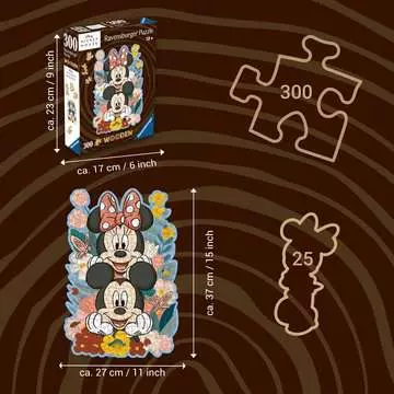 Puzzle en bois - Forme - 300 p - Mickey et Minnie Puzzle;Puzzle adulte - Image 3 - Ravensburger