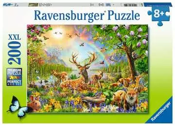 Puzzle 200 p XXL - Famille de cerfs et autres animaux Puzzle;Puzzle enfant - Image 1 - Ravensburger