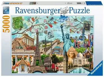 Puzzle 5000 p - Carte postale des monuments Puzzle;Puzzle adulte - Image 1 - Ravensburger