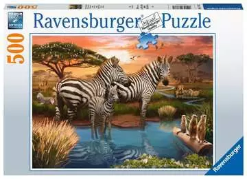Puzzle 500 p - Zèbres au plan d eau Puzzle;Puzzle adulte - Image 1 - Ravensburger