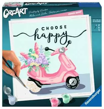 CreArt - 20x20 cm - Choose happy Loisirs créatifs;Peinture - Numéro d art - Image 1 - Ravensburger