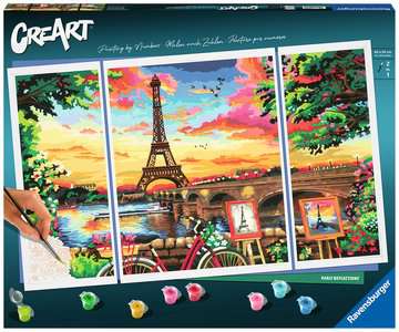 CreArt - Triptyque - Paris, Peinture - Numéro d'art, Loisirs créatifs, Produits