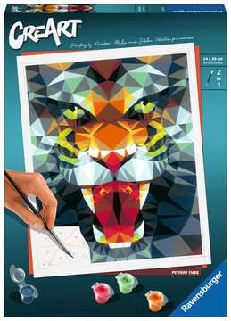 CreArt - 24x30 cm - Polygon Tiger, Création d'objets, Loisirs créatifs, Produits