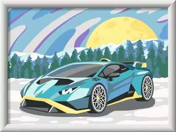 Numéro d Art 18x24cm - Lamborghini bleue Loisirs créatifs;Peinture - Numéro d art - Image 2 - Ravensburger