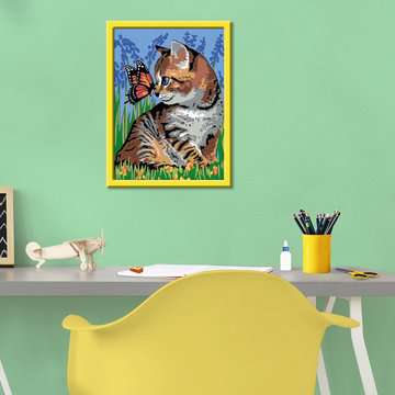 Kit Peinture par numéros enfant - César le chat - A partir de 4 ans