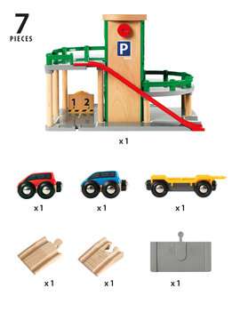Brio World Garage Rail / Route - 3 Niveaux - Accessoire Pour