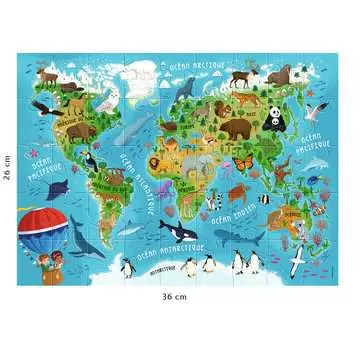Nathan puzzle 45 p - Carte du monde des animaux Puzzle Nathan;Puzzle enfant - Image 3 - Ravensburger