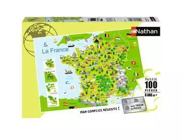 Nathan puzzle 100 p - Carte de France Puzzle Nathan;Puzzle enfant - Image 1 - Ravensburger