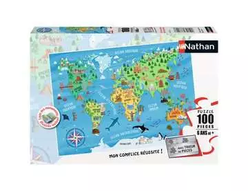 Nathan puzzle 100 p - Carte du monde des monuments Puzzle Nathan;Puzzle enfant - Image 1 - Ravensburger