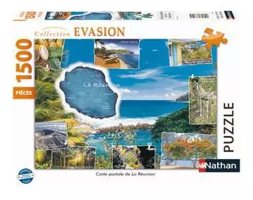 Nathan puzzle 1500 p - Carte postale de La Réunion Puzzle Nathan;Puzzle adulte - Image 1 - Ravensburger